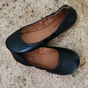Lucky Brand, Zipper-Back  Black Ballet Flats. NEW!